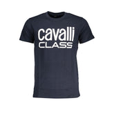 Cavalli Class Blue Cotton T-Shirt -   -  Cavalli Class.